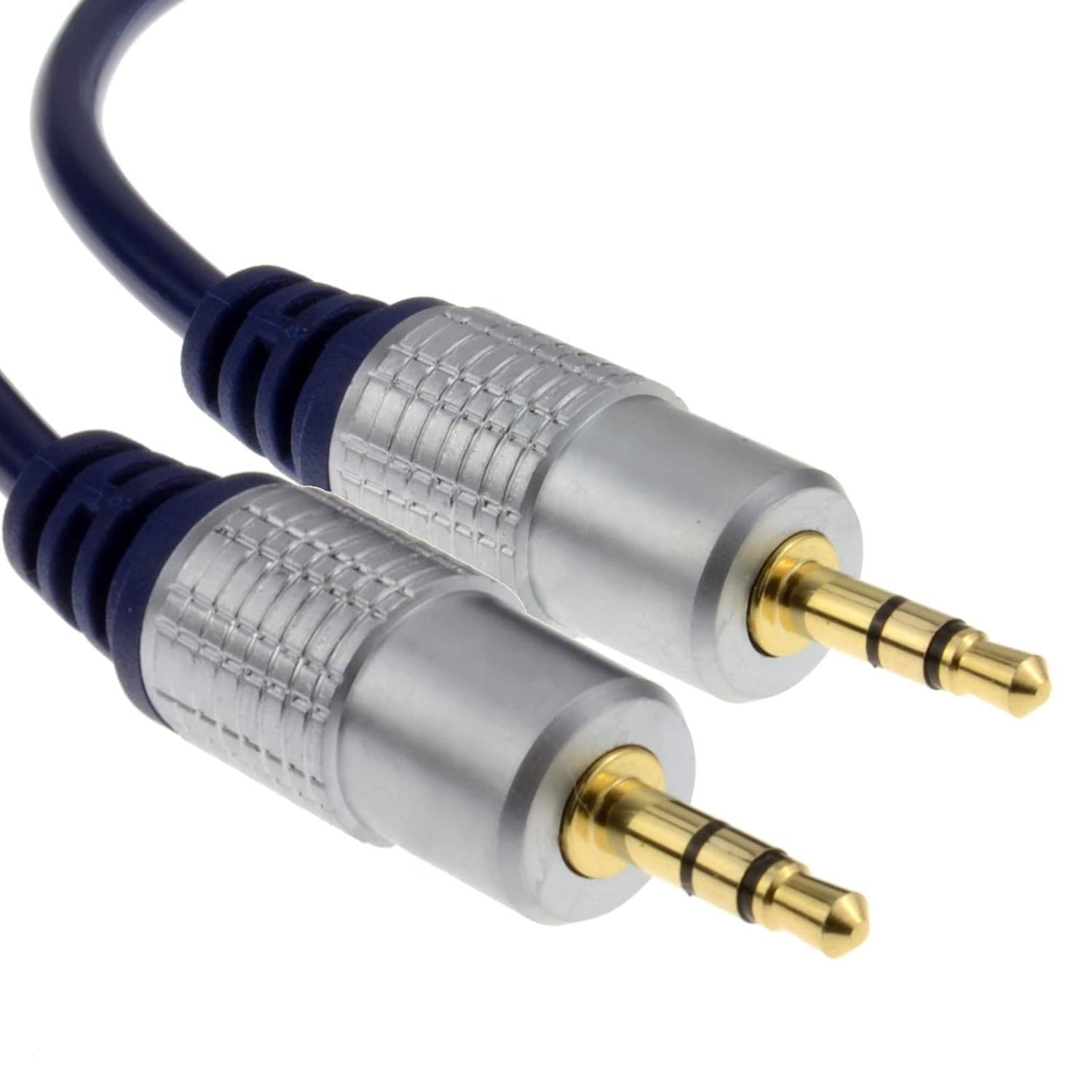 Cable de Audio 1X1 Macho 3.5mm estéreo Dorado de 1.8mts de Lujo CA1X1D-1.8