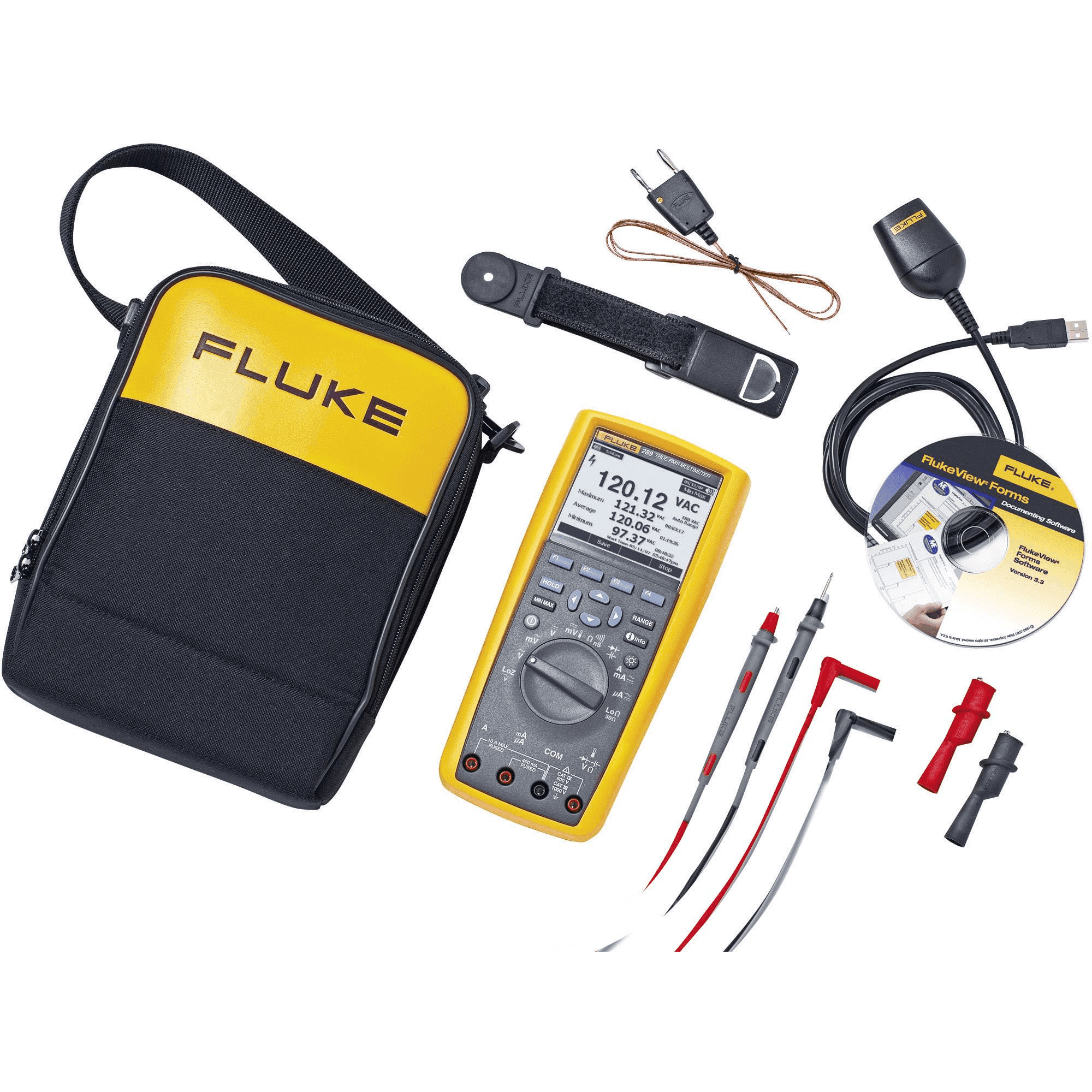 Kit combinado compuesto por Multimetro Fluke 289 y FlukeView® Forms F289FVF