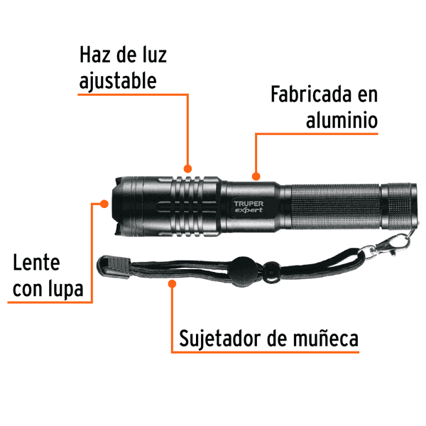 Linterna LED Recargable 500lm TRUPER EXPERT LINTERNA-M