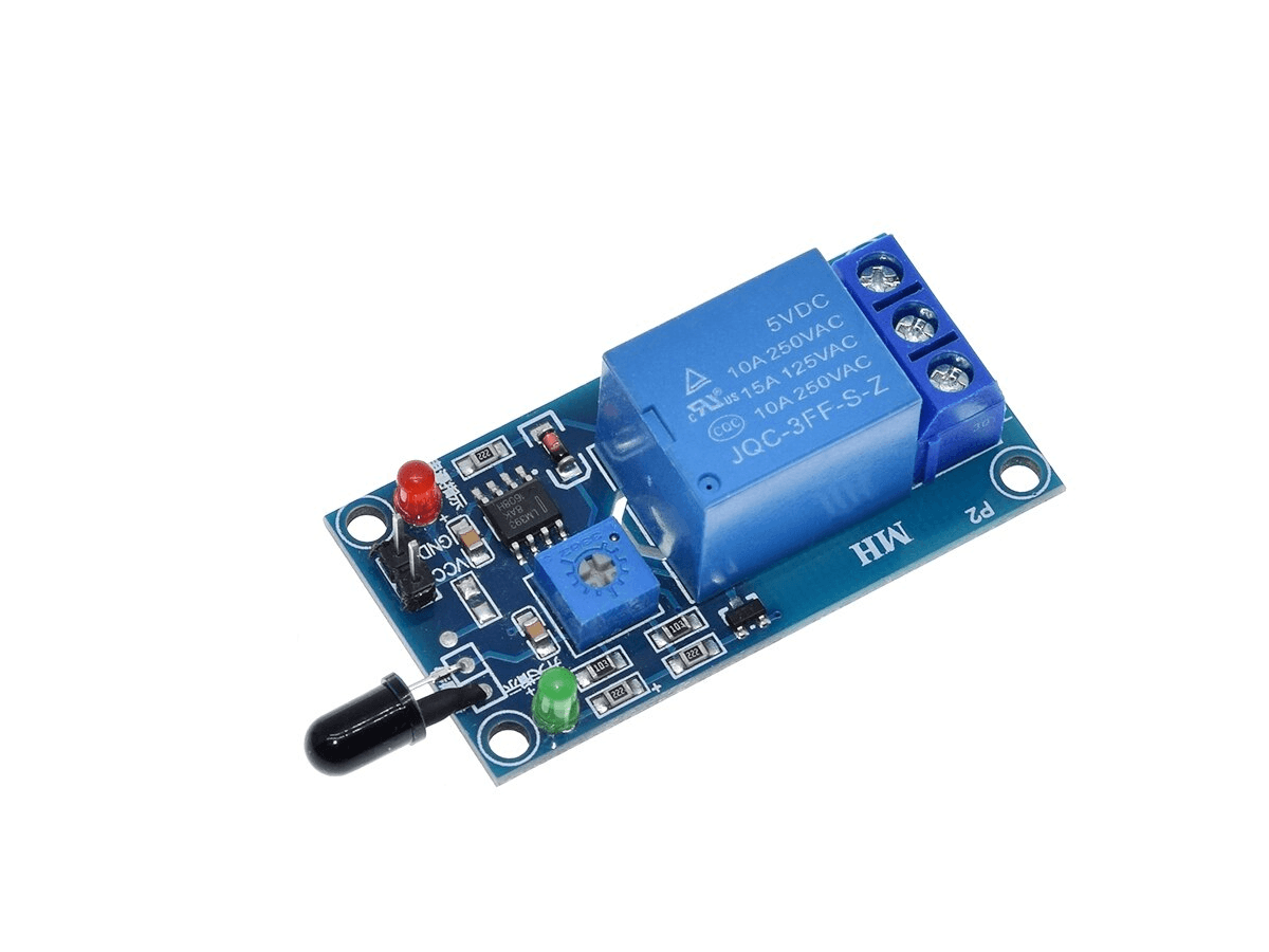 Sensor de llama con detector infrarrojo y módulo relé RLFLAMA