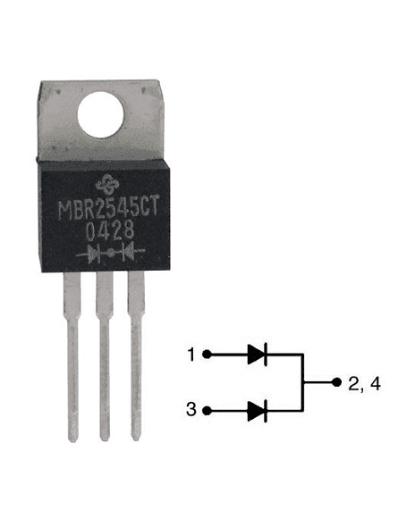 Diodo Rectificador Schottky 45V 30A DTO220 MBR2545