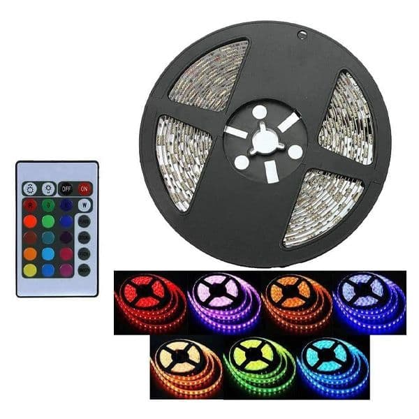 Kit Cinta Led RGB 5m Con Fuente y Control MLRGBF