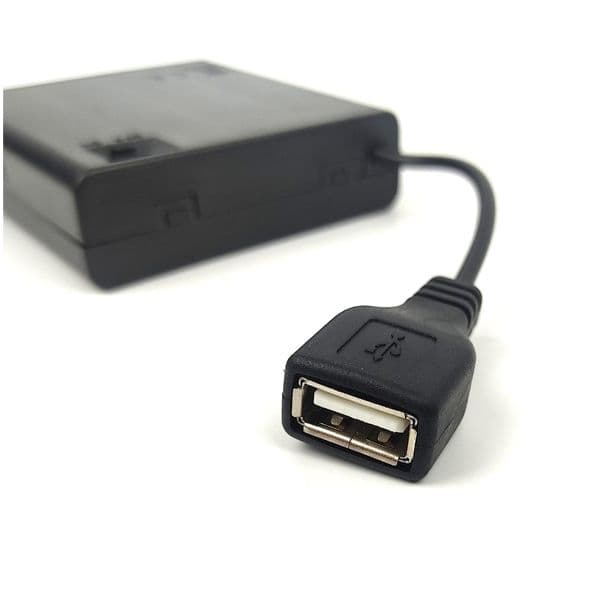 PP4AA-USB Portapila 4 Baterías AA Salida USB A Hembra