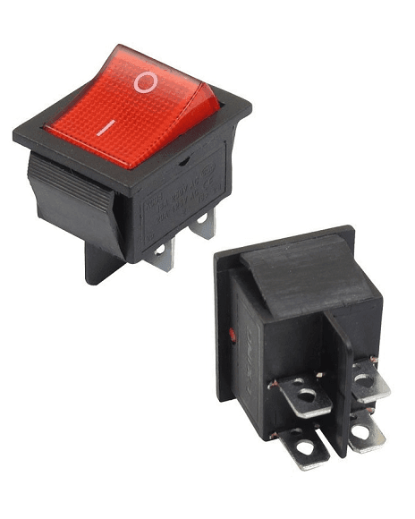 Suiche Balancin Rojo 4 Pines On Off 15A 125Vac SR721