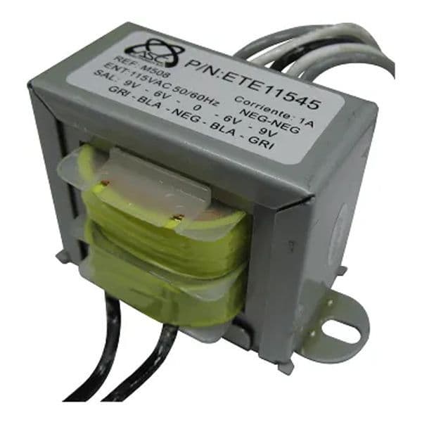 Transformador De Voltaje 1000mA 9VA 115Vac/6/9/0Vac TR508M