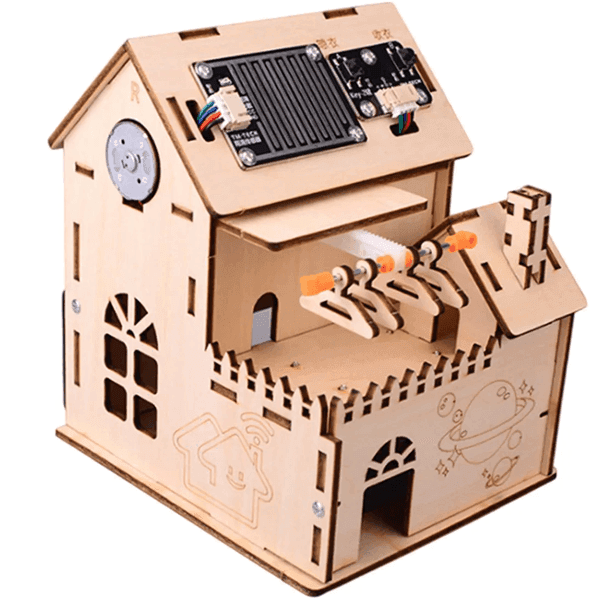 Proyecto Stem Con Gancho De Ropa Y Sensor De Lluvia Para Activación Automática KIT-CASA Proyecto Stem Con Gancho De Ropa Y Sensor De Lluvia Para Activación Automática KIT-CASA