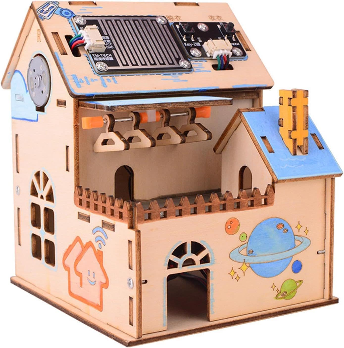 Proyecto Stem Con Gancho De Ropa Y Sensor De Lluvia Para Activación Automática KIT-CASA Proyecto Stem Con Gancho De Ropa Y Sensor De Lluvia Para Activación Automática KIT-CASA