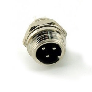 Conector Circular Chasis de 3 Pines Macho GX16-3