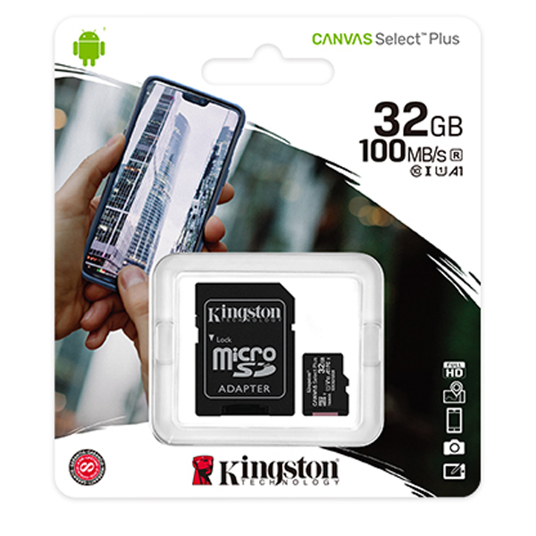 MicSDHC 32GB Kingston 100R A1 C10 Card + ADP MSD32GB-C10